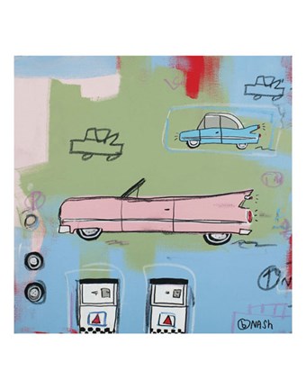 Framed Pink Car Print