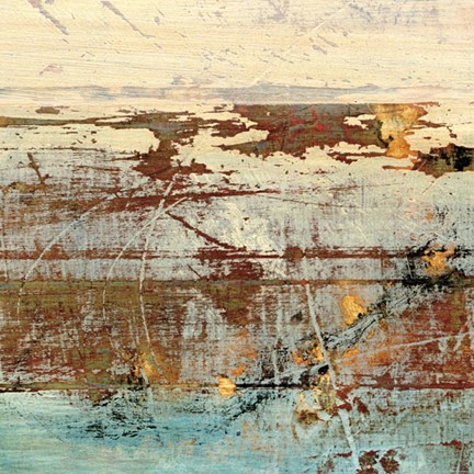 Framed Barn Blue Square II Print