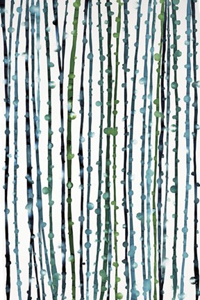 Framed Aqua Vine Print
