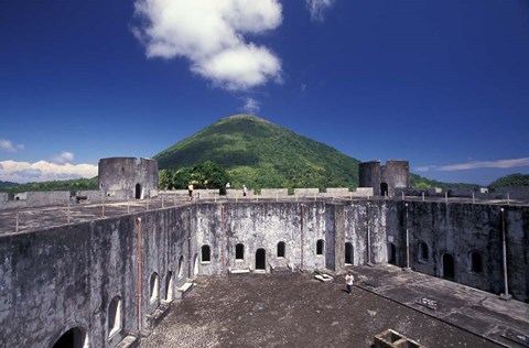 Framed 17th Century Dutch Fort, Banda Island, Indonesia Print