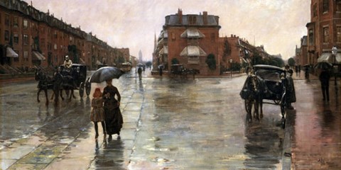 Framed Rainy Day, Boston, 1885 Print