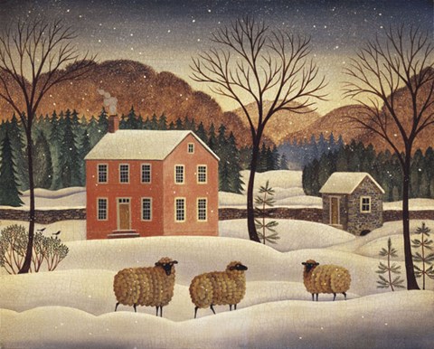 Framed Winter Sheep II Print