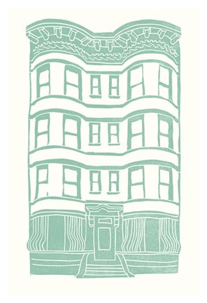 Framed Williamsburg Building 4 (Brownstone) Print
