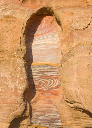 Framed Rock texture of cave wall, Petra, Jordan Print
