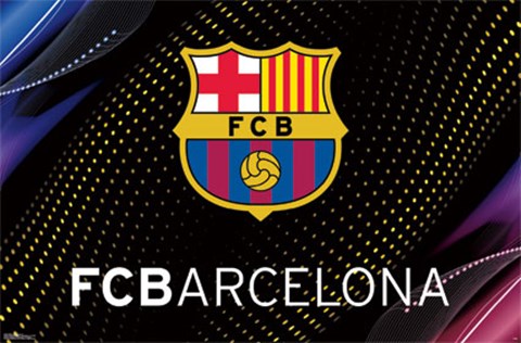 Framed FC Barcelona - Logo 14 Print