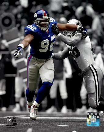 Framed Michael Strahan 2003 Spotlight Action Print