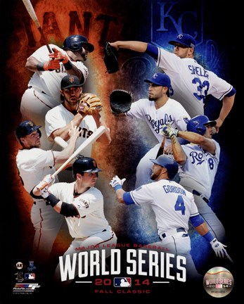Framed 2014 MLB World Series Match Up Composite San Francisco Giants vs. Kansas City Royals Print