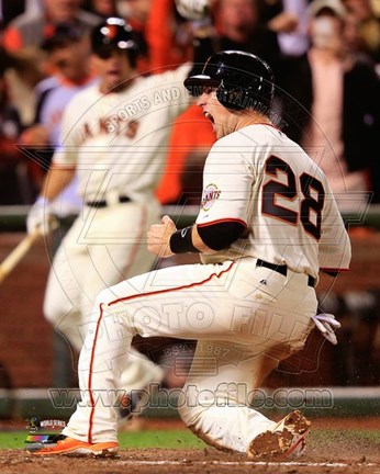 Framed Buster Posey Game 4 of the 2014 World Series Action Print