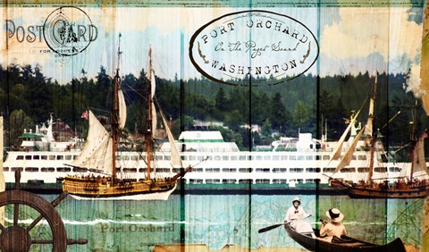 Framed Tall Ships On The Sound Print