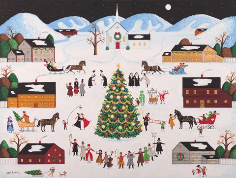 Framed Lighting The Tree Print