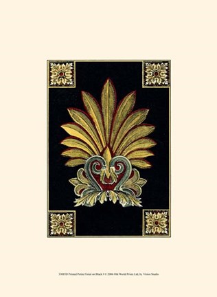 Framed Petite Finial on Black I Print