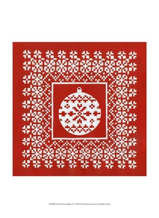 Framed Fair Isle Snowflake V Print