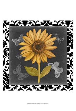 Framed Ornate Sunflowers II Print