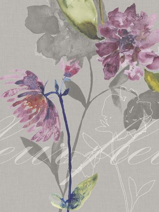 Framed Violette Fleur II Print