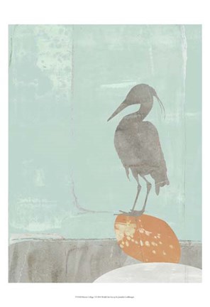 Framed Heron Collage I Print