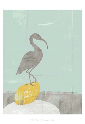 Framed Heron Collage II Print