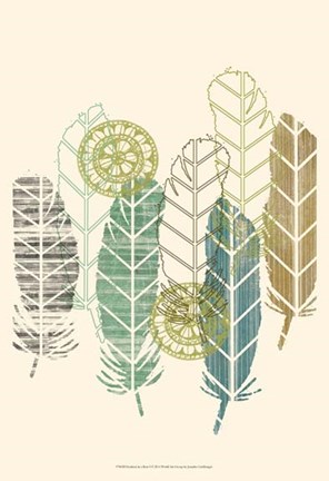 Framed Feathers in a Row I Print