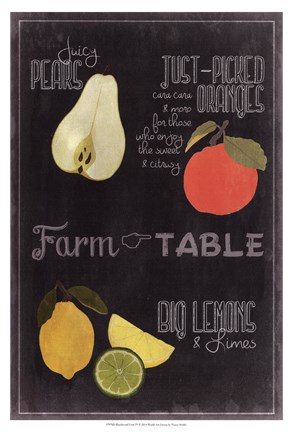 Framed Blackboard Fruit IV Print