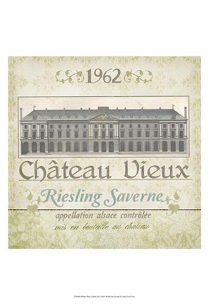 Framed White Wine Labels III Print