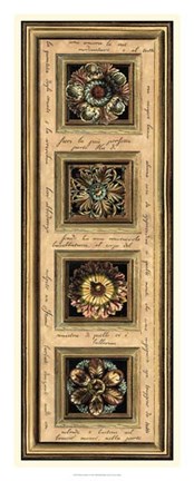 Framed Rosette Panel I Print