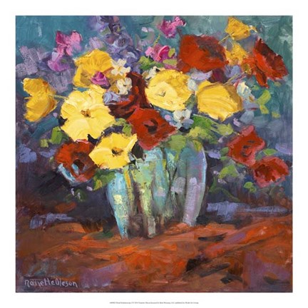 Framed Floral Kaleidoscope I Print