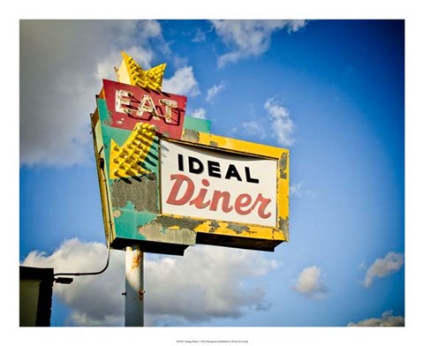 Framed Vintage Diner I Print