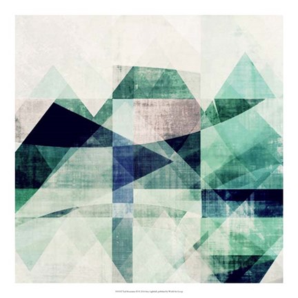 Framed Teal Mountains III Print