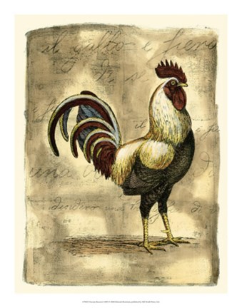 Framed Tuscany Rooster I Print
