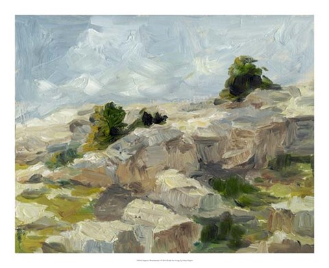 Framed Impasto Mountainside I Print