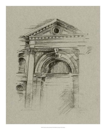 Framed Charcoal Architectural Study II Print