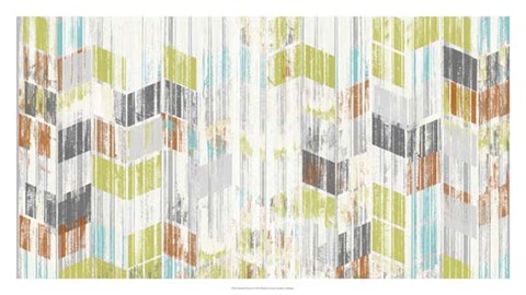 Framed Brushed Chevron I Print