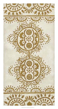 Framed Ochre Embroidery II Print