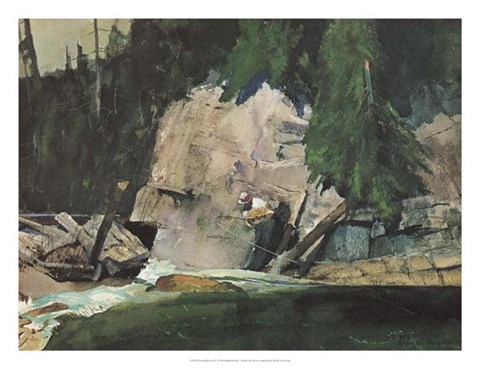 Framed Fishing Retreat IV Print