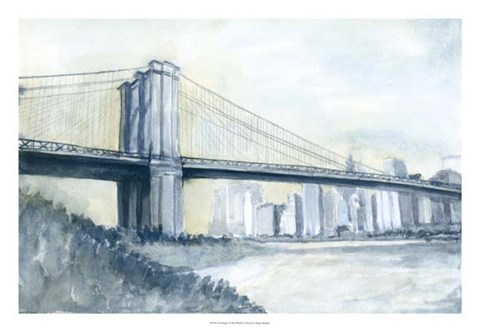 Framed City Bridge I Print