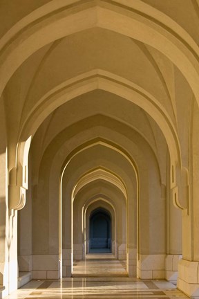 Framed Oman, Muscat, Walled City of Muscat. Arabian Arches by the Sultan&#39;s Palace Print