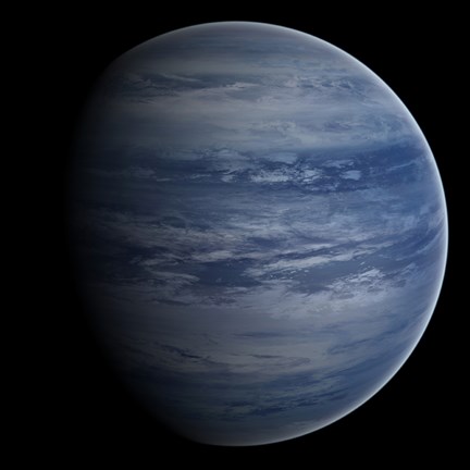 Framed Artist&#39;s concept of a blue-white gas giant planet Print