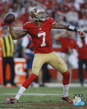 Framed Colin Kaepernick 2014 Throw Print