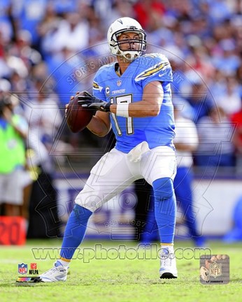 Framed Philip Rivers Football Action Print