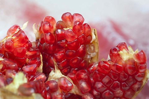 Framed Pomegranate on the street raw or made into juice, Bangkok, Thailand Print