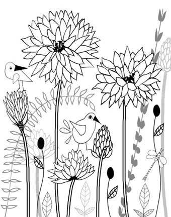 Framed All-A-Flutter BW II Print