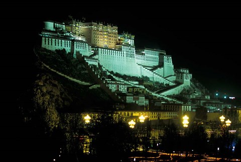 Framed Potala at Night, Lhasa, Tibet Print