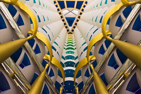 Framed Architectural details inside Burj Al Arab Hotel, Dubai, United Arab Emirates Print