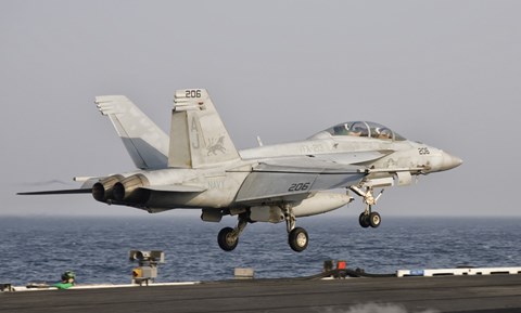 Framed F/A-18F Super Hornet Launches from the USS George HW Bush Print