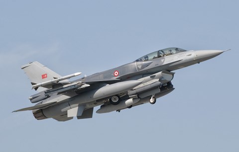 Framed Turkish-built F-16, Izmir Air Show in Turkey Print