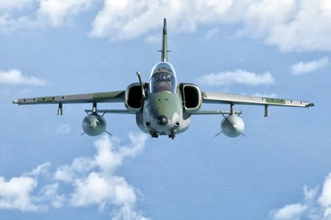 Framed Brazilian Air Force Embraer A-1B Over Brazil Print