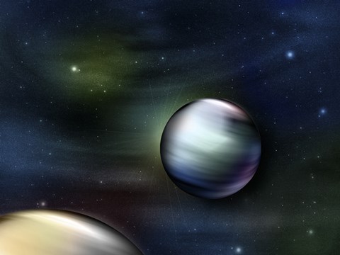 Framed Planets in Space Print