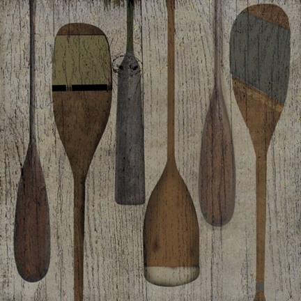 Framed Lake Oars II Print