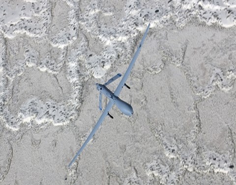 Framed MQ-1 Predator Flies a Training Mission over New Mexico Print