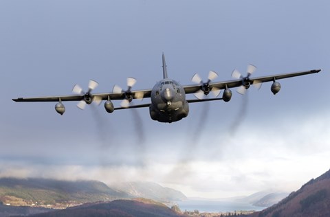 Framed MC-130P Combat Shadow Over Scotland Print