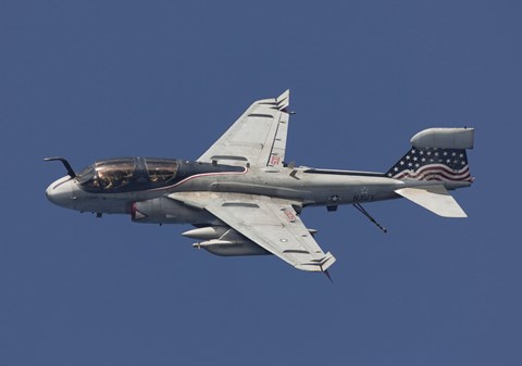 Framed EA-6B Prowler in Flight Over the Arabian Sea Print